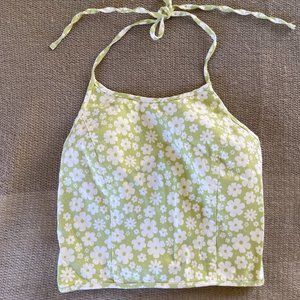 Forever 21 Floral Green Halter Top